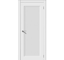 Дверь межкомнатная К "Квадро-6" Эмаль белая стекло Сатинат